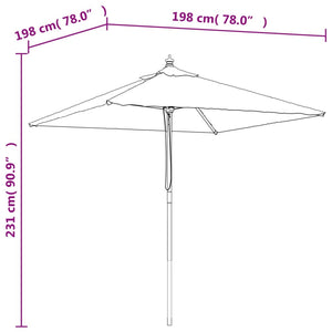 vidaXL Garden Parasol with Wooden Pole Anthracite 198x198x231 cm