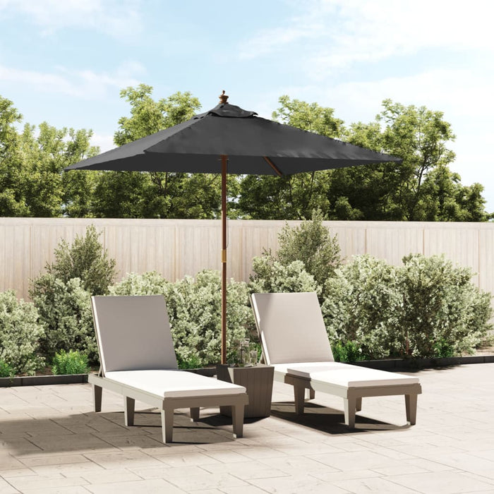 vidaXL Garden Parasol with Wooden Pole Anthracite 198x198x231 cm