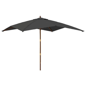 vidaXL Garden Parasol with Wooden Pole Anthracite 300x300x273 cm