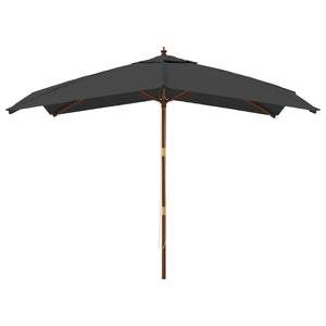 vidaXL Garden Parasol with Wooden Pole Anthracite 300x300x273 cm