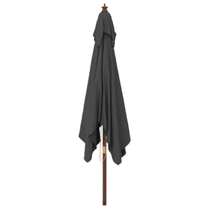 vidaXL Garden Parasol with Wooden Pole Anthracite 300x300x273 cm