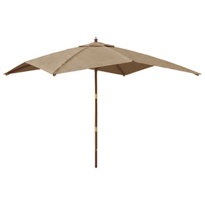 vidaXL Garden Parasol with Wooden Pole Taupe 300x300x273 cm