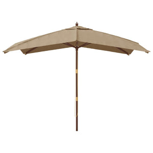 vidaXL Garden Parasol with Wooden Pole Taupe 300x300x273 cm