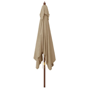 vidaXL Garden Parasol with Wooden Pole Taupe 300x300x273 cm