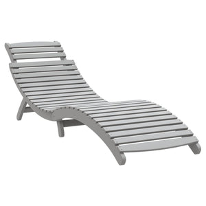 vidaXL Sun Lounger with Table Grey Solid Wood Acacia