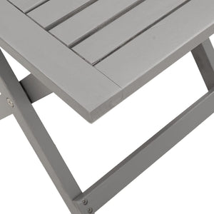 vidaXL Sun Lounger with Table Grey Solid Wood Acacia