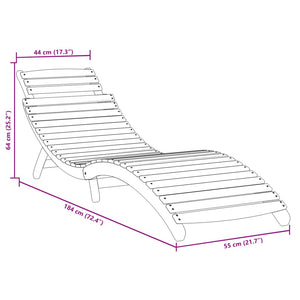 vidaXL Sun Lounger with Table Grey Solid Wood Acacia