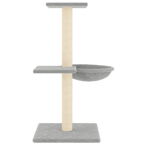 vidaXL Cat Tree with Sisal Scratching Posts Light Grey 72 cm