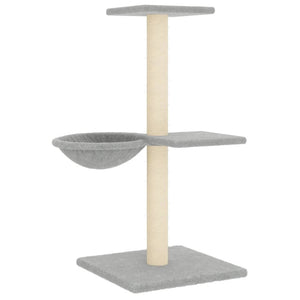 vidaXL Cat Tree with Sisal Scratching Posts Light Grey 72 cm