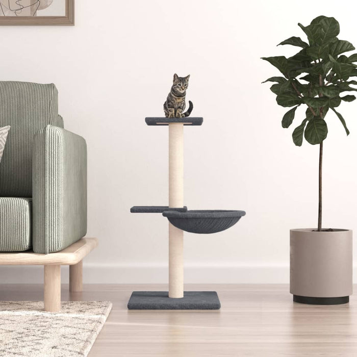 vidaXL Cat Tree with Sisal Scratching Posts Dark Grey 72 cm