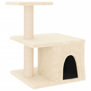 vidaXL Cat Tree with Sisal Scratching Posts Cream 48 cm