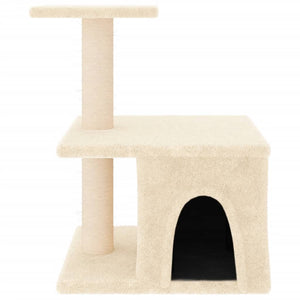 vidaXL Cat Tree with Sisal Scratching Posts Cream 48 cm