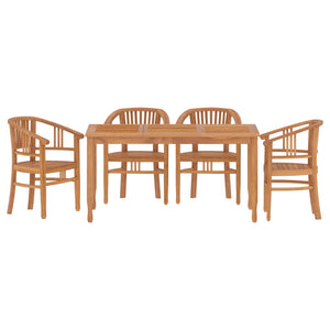 vidaXL 5 Piece Garden Dining Set Solid Wood Teak