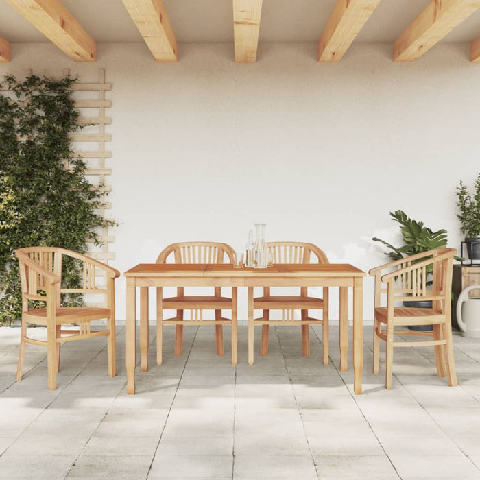 vidaXL 5 Piece Garden Dining Set Solid Wood Teak