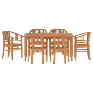 vidaXL 7 Piece Garden Dining Set Solid Wood Teak