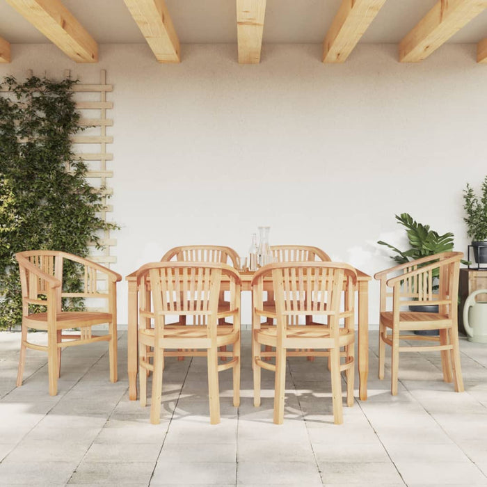 vidaXL 7 Piece Garden Dining Set Solid Wood Teak