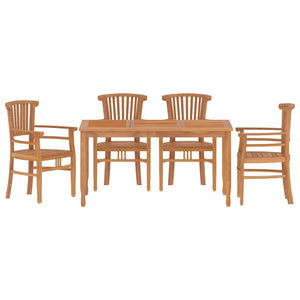 vidaXL 5 Piece Garden Dining Set Solid Wood Teak