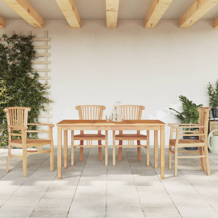 vidaXL 5 Piece Garden Dining Set Solid Wood Teak