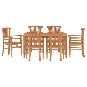 vidaXL 7 Piece Garden Dining Set Solid Wood Teak