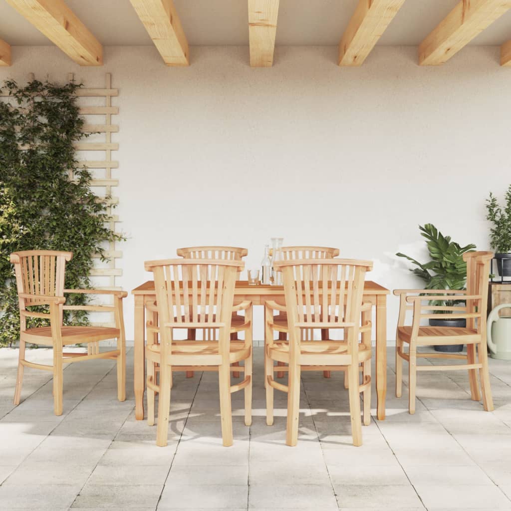 vidaXL 7 Piece Garden Dining Set Solid Wood Teak