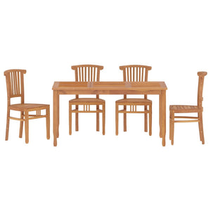 vidaXL 5 Piece Garden Dining Set Solid Wood Teak