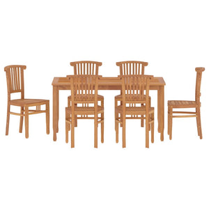 vidaXL 7 Piece Garden Dining Set Solid Wood Teak