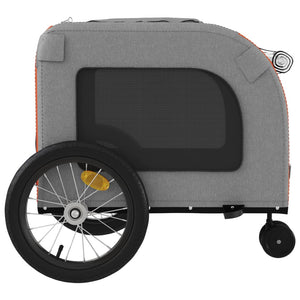 vidaXL Pet Bike Trailer Red and Grey Oxford Fabric and Iron