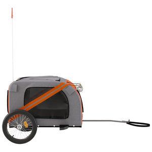 vidaXL Pet Bike Trailer Orange and Black Oxford Fabric&Iron