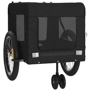 vidaXL Pet Bike Trailer Black Oxford Fabric and Iron