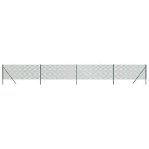 vidaXL Chain Link Fence Green 1.1x10 m