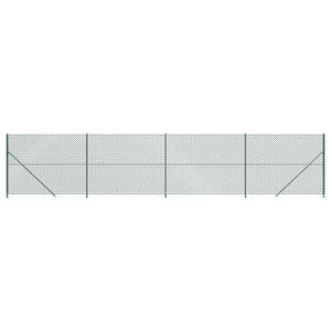 vidaXL Chain Link Fence with Flange Green 1.4x10 m