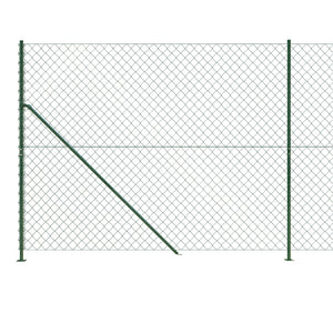 vidaXL Chain Link Fence with Flange Green 1.4x10 m