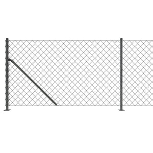 vidaXL Chain Link Fence with Flange Anthracite 1.1x10 m