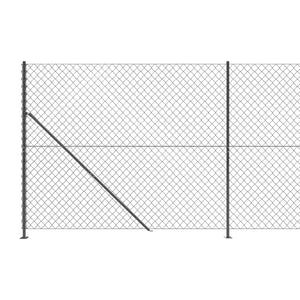 vidaXL Chain Link Fence with Flange Anthracite 2.2x25 m