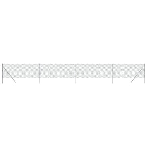 vidaXL Chain Link Fence Silver 1x10 m