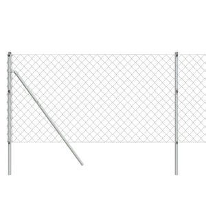 vidaXL Chain Link Fence Silver 1x10 m