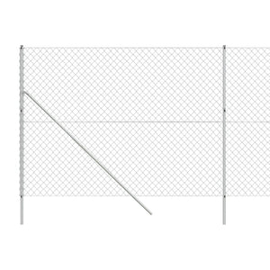 vidaXL Chain Link Fence Silver 1.6x10 m