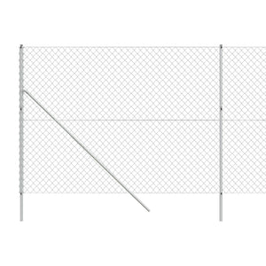 vidaXL Chain Link Fence Silver 1.6x25 m