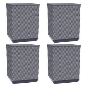 vidaXL Planters 4 pcs Dark Grey 30x30x37 cm Polypropylene