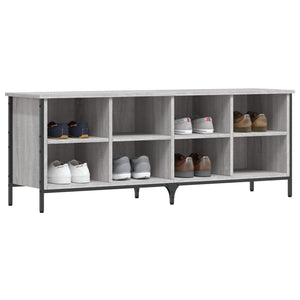 vidaXL Shoe Cabinet Grey Sonoma 131x35x50 cm Engineered Wood