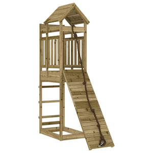 vidaXL Playhouse with Climbing Wall Impregnated Wood Pine