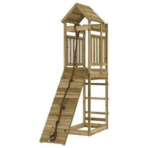 vidaXL Playhouse with Climbing Wall Impregnated Wood Pine