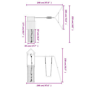 vidaXL Outdoor Playset Impregnated Wood Pine