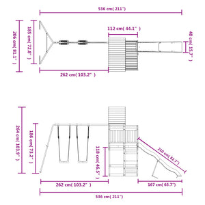 vidaXL Outdoor Playset Impregnated Wood Pine