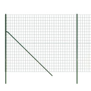 vidaXL Wire Mesh Fence Green 1.6x10 m Galvanised Steel