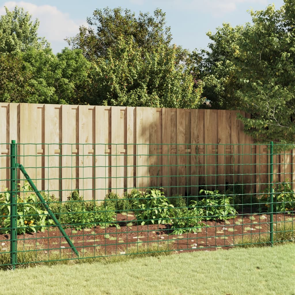 vidaXL Wire Mesh Fence Green 1x25 m Galvanised Steel