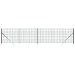 vidaXL Wire Mesh Fence with Spike Anchors Green 1.8x10 m