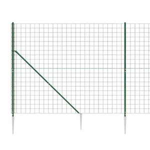 vidaXL Wire Mesh Fence with Spike Anchors Green 1.8x10 m