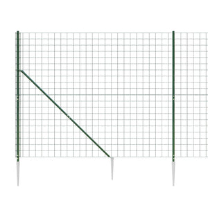 vidaXL Wire Mesh Fence with Spike Anchors Green 2.2x10 m