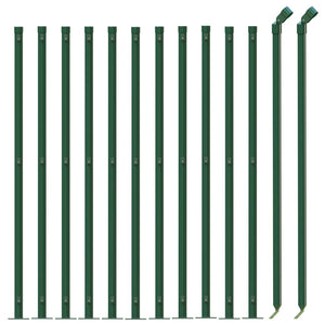 vidaXL Wire Mesh Fence with Flange Green 0.8x25 m